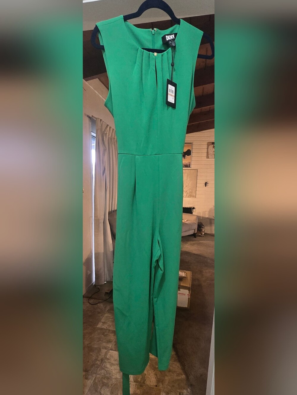 DKNY Green Sleeveless Jumpsuit Size 12